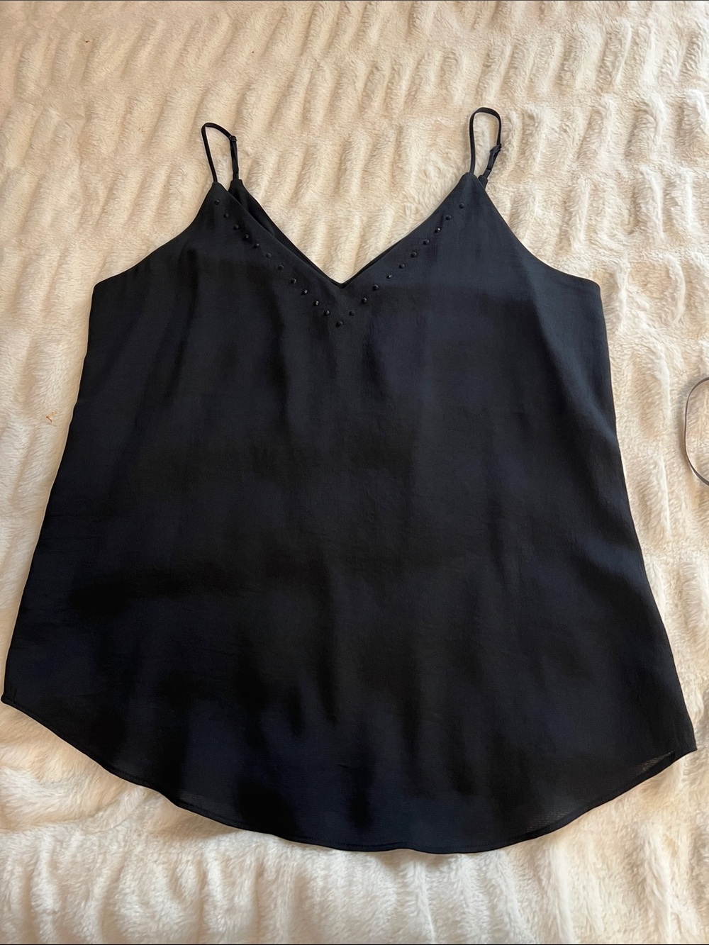 Express Black Beaded V-Neck Cami